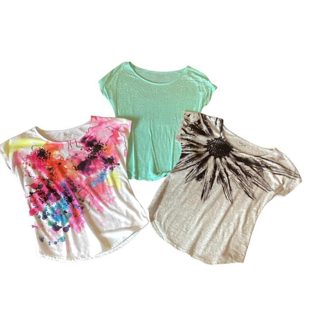 Bundle of 3 APT.9 Rhinestone/Graphic Tees Sz PS #89Q‎